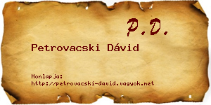 Petrovacski Dávid névjegykártya